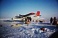 Image 74On the sea ice of the Arctic Ocean temporary logistic stations may be installed, Here, a Twin Otter is refueled on the pack ice at 86°N, 76°43‘W. (from Arctic Ocean)