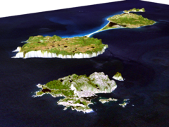 3D image of the Saint Pierre and Miquelon archipelago