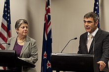 Janet Napolitano visit to New Zealand in 2012