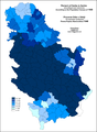 Share of Serbs in Serbia by municipalities 1948.