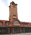 New clock tower constructed in 2006 to replicate tower removed in 1946 from Springfield Union Station