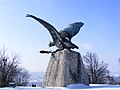Crown headed Turul bird, Bánhida (Tatabánya), Hungary, the largest bird statue in Europe (made by Gyula Donáth in 1907)