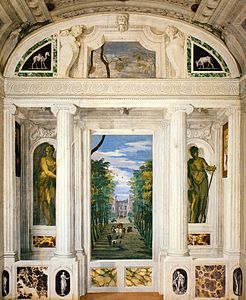 Detail of the Hall of Olympus, with frescoes by Paolo Veronese