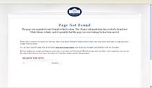 Screenshot of a "Page Not Found" message relayed by whitehouse.gov.