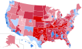 Results of 2016 U.S. presidential election by congressional district, shaded by vote margin.