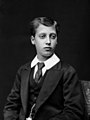 Eleven years old Prince Albert Victor in black lounge suit.