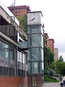 Via Favencia elevator with clock.