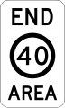 (R4-11) End of 40 km/h Speed Limit Zone Area