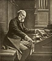 César Franck (by Rongier, 1888) at the console of the organ at Saint Clotilde, Paris