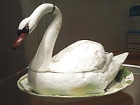 A swan tureen, Chelsea porcelain, England