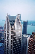 One Detroit Center in Detroit, by John Burgee and Philip Johnson, completed 1993