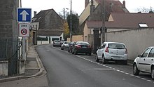Example of road in a zone 30 in France