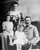 The heir to the Austro-Hungarian throne, Archduke Franz Ferdinand (right) with his family. Ferdinand, along with his wife, was assassinated at Sarajevo in 1914, which sparked World War I