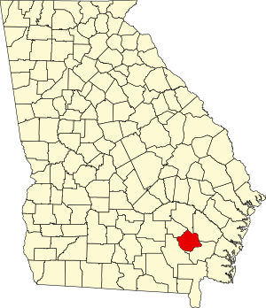Map of Georgia highlighting Pierce County