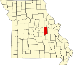 Karte von Gasconade County innerhalb von Missouri