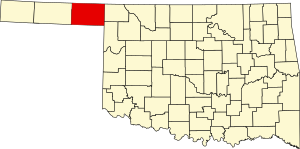 Map of Oklahoma highlighting Beaver County