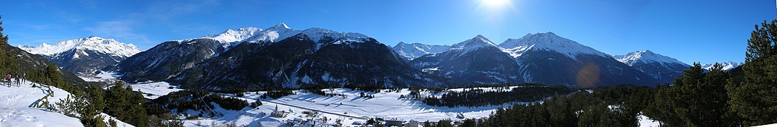 Panoramic view of the massifs of Mont Cenis and Ambin