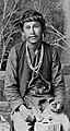 A Navajo silversmith, known as Jake among the whites, but called by the Navahoes Náltsos Nigéhani, or Paper-carrier, because in his youth he was employed as a mail-carrier between Fort Wingate and Fort Defiance.[11]