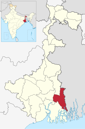 Positionskarte des Distrikts Uttar 24 Pargana