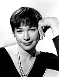 Black-and-white publicity photo of Shirley MacLaine in 1960.