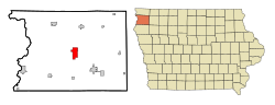 Location of Sioux Center, Iowa