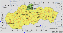 Orava on the map of Slovakia