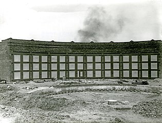 Terminal Railroad Roundhouse construction in Toledo, Ohio, approximately 1903