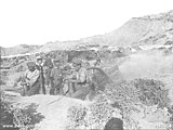 In action on Gallipoli, 1915.