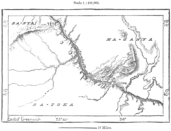 1893 map showing the Lupata Gorge (near Muririma)
