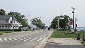 Looking north along St. Clair River Drive (M-29)