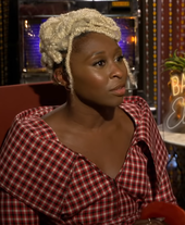 Cynthia Erivo at an interview for "Bad Times at the El Royale"