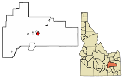 Location of Blackfoot in Bingham County, Idaho