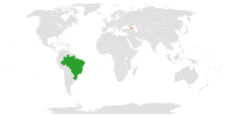 Map indicating locations of Brazil and Georgia