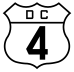 District of Columbia Route 4 marker
