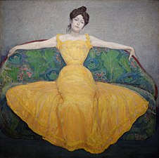 Woman in a Yellow Dress (1899 )by Max Kurzweil