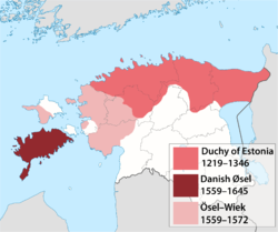 Territories that were part of the Kingdom of Denmark from 1219 to 1645