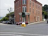 A dummy light in Canajoharie, New York. It was removed in 2021.[84]