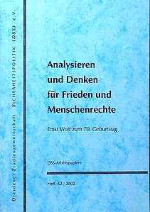 Festschrift, Ernst Woit zum 70., DSS-AP, Heft 62, 2002, Umschlagtitel.