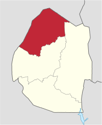 Map of Eswatini showing Hhohho region