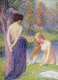 Hippolyte Petitjean, 1919, Femmes au bain, oil on canvas, 61.1 X 46 cm, private collection