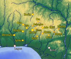 Location of Yoruba country