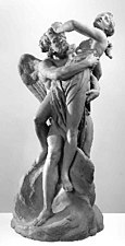 Boreas abducting Oreithyia, ca. 1800-1812, wood statue by Jan Frans van Geel.