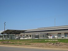 The cargo terminal, taken from the land side