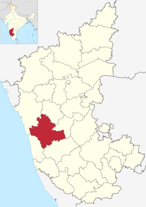 Positionskarte des Distrikts Shivamogga