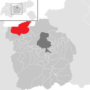 Lage der Gemeinde Leutasch im Bezirk Innsbruck-Land (anklickbare Karte)