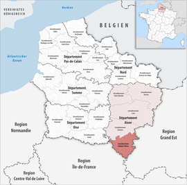 Location within the region Hauts-de-France