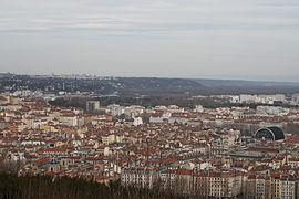 Sicht auf das 1. Arrondissement von Lyon vom Fourvière
