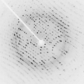 Image 13Image of X-ray diffraction pattern from a protein crystal (from Condensed matter physics)