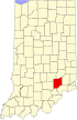 State map highlighting Jennings County