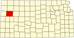 Karte von Logan County innerhalb von Kansas